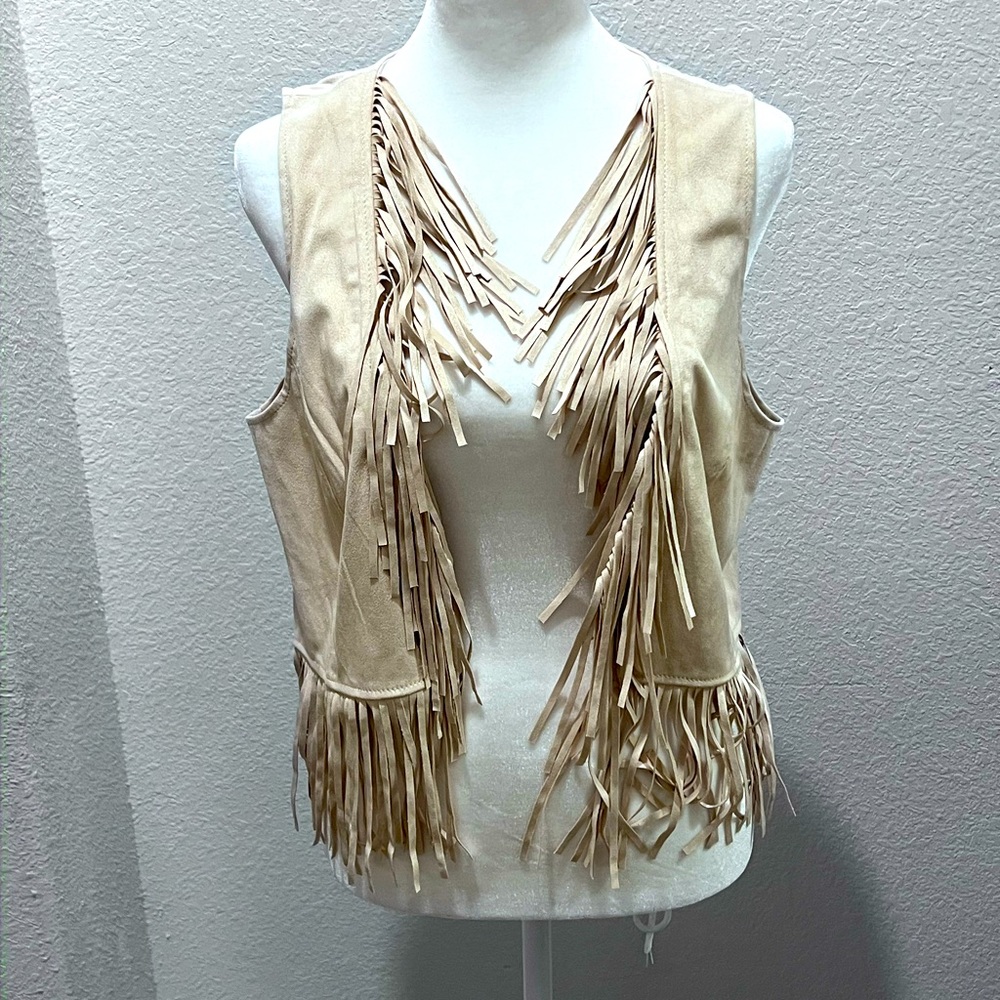 French Connection Fringe Vest size L